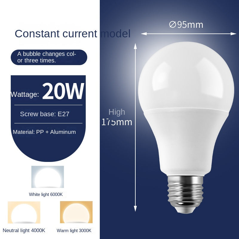 LED bulb super bright plastic wrapped aluminum bulb light e14 small screw e27 large screw household lighting energy-saving lamp