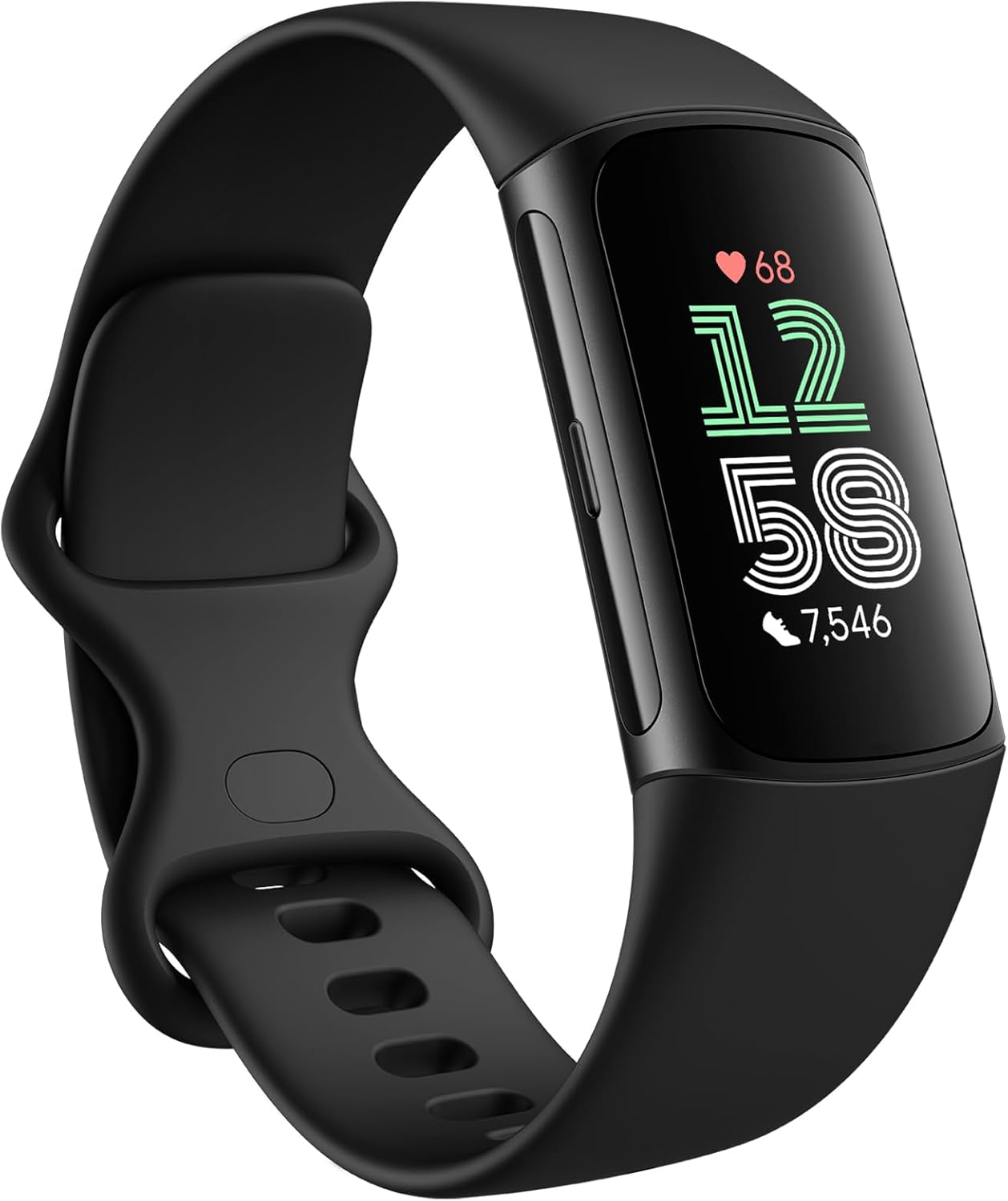 (Clearance Sale)Fitness Tracker - Obsidian/Black | Google apps, heart rate on exercise equipment,  small and large bands
