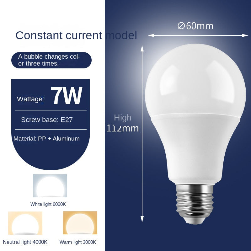 LED bulb super bright plastic wrapped aluminum bulb light e14 small screw e27 large screw household lighting energy-saving lamp