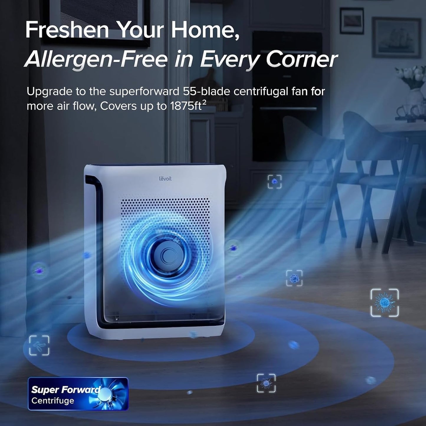 (Clearance Sale)Smart Air Purifier for Home Large Room up to 1875 ft Vital 200S-P | For Quiet Bedroom at 27dB, AHAM VERIFIDE, Air Quality Monitor, HEPA Sleep Mode for Allergies, Pet Hair and dander, White