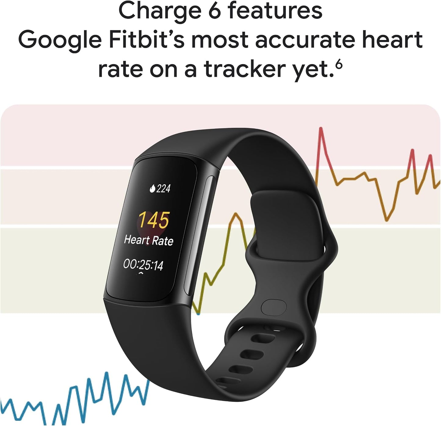 (Clearance Sale)Fitness Tracker - Obsidian/Black | Google apps, heart rate on exercise equipment,  small and large bands