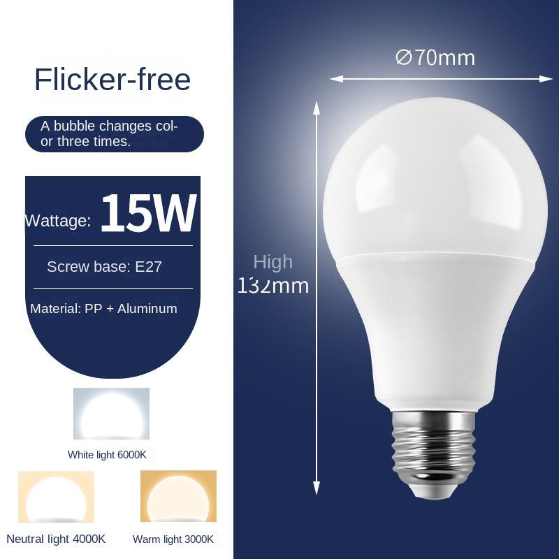 LED bulb super bright plastic wrapped aluminum bulb light e14 small screw e27 large screw household lighting energy-saving lamp