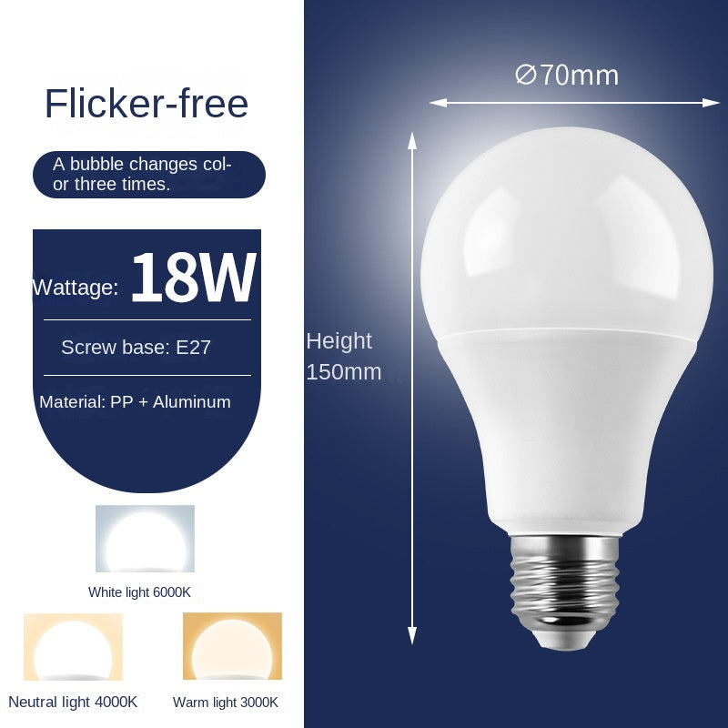 LED bulb super bright plastic wrapped aluminum bulb light e14 small screw e27 large screw household lighting energy-saving lamp