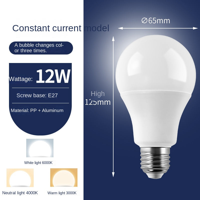 LED bulb super bright plastic wrapped aluminum bulb light e14 small screw e27 large screw household lighting energy-saving lamp